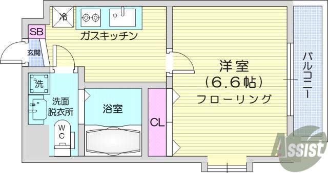 メゾンHEISEI(1K/3階)の間取り写真