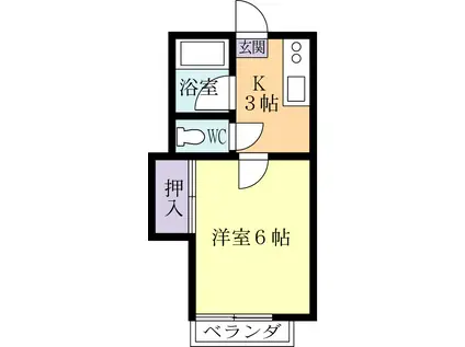 コーワパレス神立(1K/2階)の間取り写真