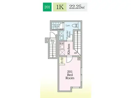 グランディール東高円寺(1K/2階)の間取り写真