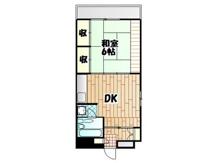 上大岡コンフィーネ齊藤(1DK/4階)の間取り写真