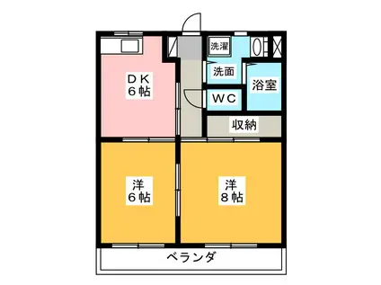 メゾンドフルール(2DK/3階)の間取り写真