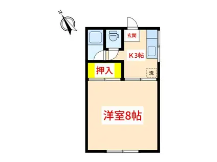 コーポ谷口I(1K/2階)の間取り写真