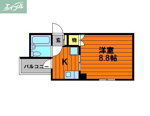 CRASSO桑田町(1K/6階)の間取り写真