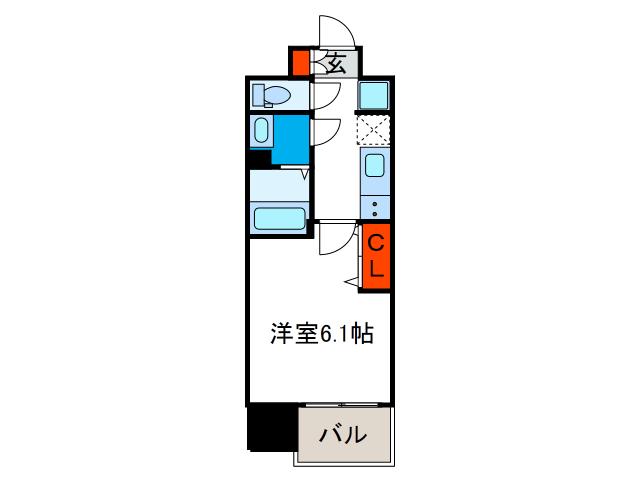 VITA弁天町(1K/8階)の間取り写真