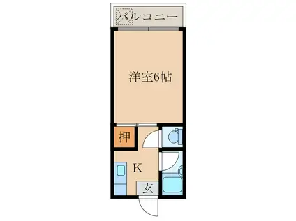 カスタリア(1K/2階)の間取り写真