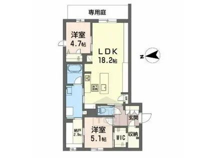 シャーメゾン ケー(2LDK/1階)の間取り写真