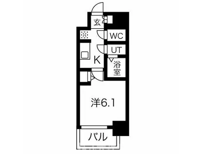 メイクス今池PRIME(1K/11階)の間取り写真