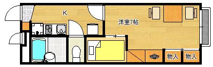 レオパレスもみじIII(1K/2階)の間取り写真