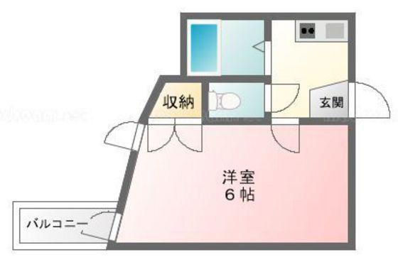 ボヌール小橋(1K/2階)の間取り写真