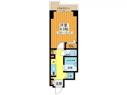 シンシアフォーディー目黒大橋(1K/2階)の間取り写真