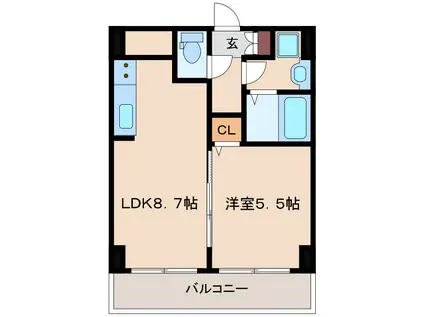 サンレムート新大阪イーストII(1LDK/4階)の間取り写真