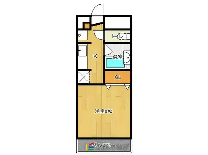ＪＲ長崎本線 鍋島駅 徒歩47分 2階建 築19年(1K/2階)の間取り写真