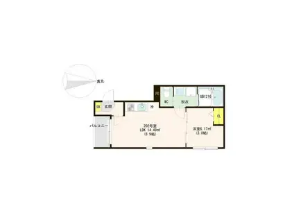 ハーモニーテラス福住町IV(1LDK/2階)の間取り写真