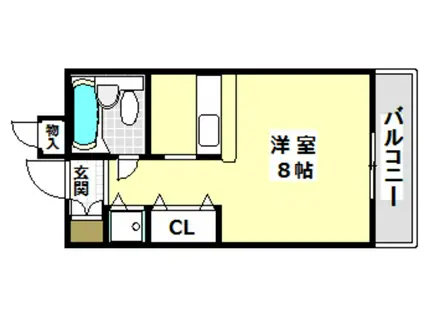 エルボスクII(ワンルーム/3階)の間取り写真