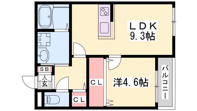 BLUE GLASS(1LDK/3階)の間取り写真