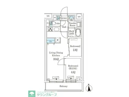 PLANE SOCIE SAKURADAI(2LDK/1階)の間取り写真