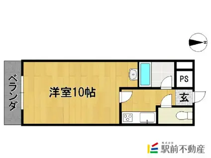 第2HIROハイツ(1K/3階)の間取り写真