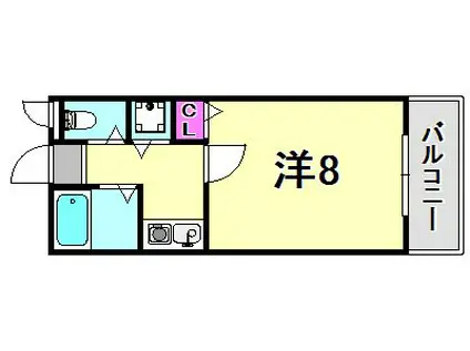 パインリッチI(1K/1階)の間取り写真