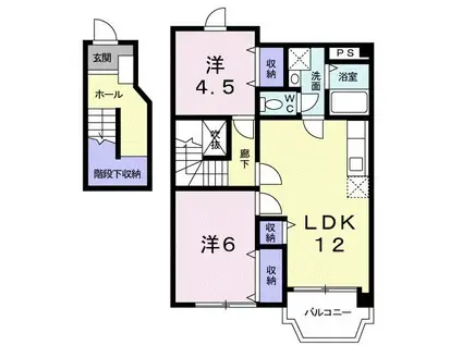 アーバン不知火VIII(2LDK/2階)の間取り写真