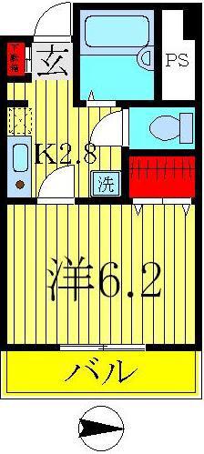 GMウエストハイツ(1K/3階)の間取り写真