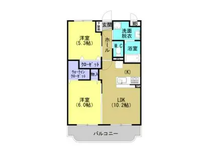 LIFE GLORY(2LDK/1階)の間取り写真