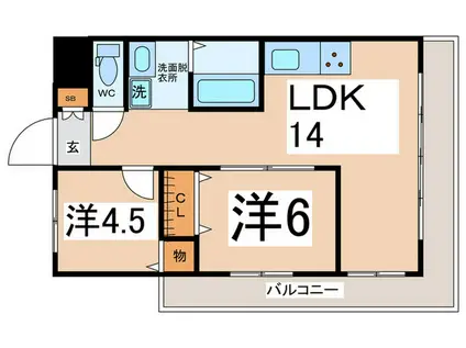 ASAHI PLAZA YUHIGAOKA-III(2LDK/11階)の間取り写真