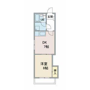 コーポ徳川(1DK/2階)の間取り写真