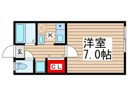 ヴィレッタ花園(1K/2階)の間取り写真