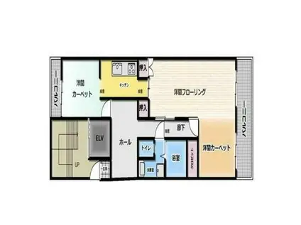 フィガロハウス銀座(2LDK/4階)の間取り写真