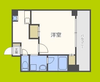 インペリアル靭本町(1K/6階)の間取り写真