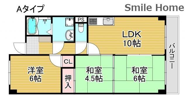 フローレンス吉田(3LDK/5階)の間取り写真