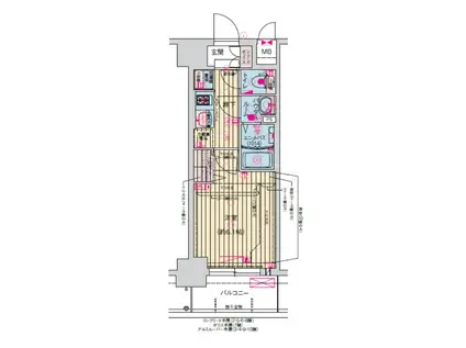 プレサンス天神橋筋六丁目ヴォワール(1K/9階)の間取り写真