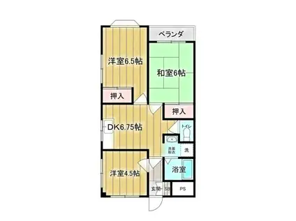 ノーブルメゾン三田(3DK/3階)の間取り写真