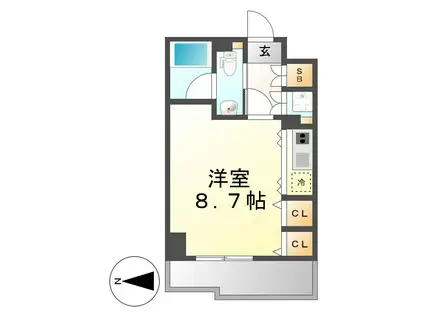 グランルージュ栄II(ワンルーム/4階)の間取り写真