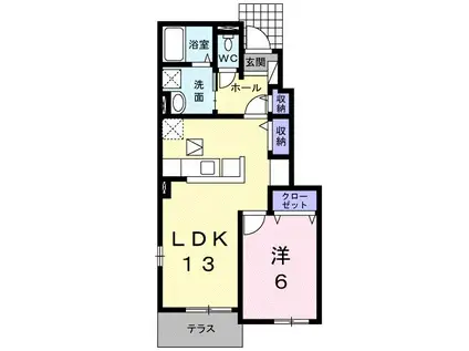 PORTE REGALO I(1LDK/1階)の間取り写真