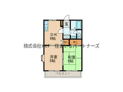 サンガーデン荒木C(2DK/2階)の間取り写真