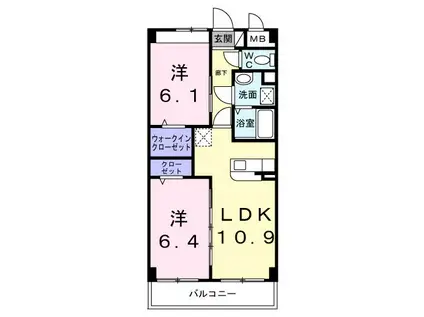 ミヤツカ8(2LDK/3階)の間取り写真