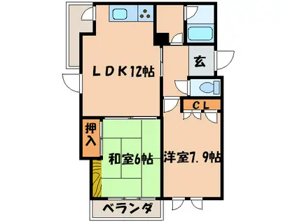 ハウスローゼンガーデン(2LDK/2階)の間取り写真