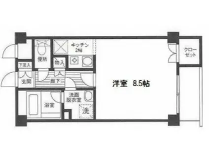 クランベリーコート(ワンルーム/1階)の間取り写真