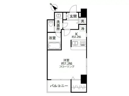 BLOSSOM TSUKUDA(1K/4階)の間取り写真