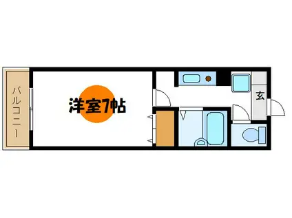 MAHALO高砂(1K/2階)の間取り写真