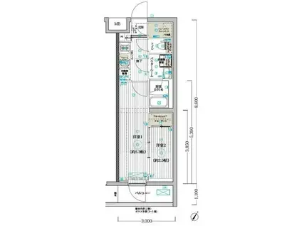 ブライズ堀切菖蒲園(1K/4階)の間取り写真