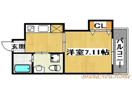 シュクル堺(1K/5階)の間取り写真