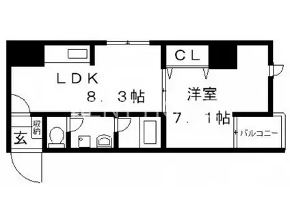 グランスイート(1LDK/9階)の間取り写真