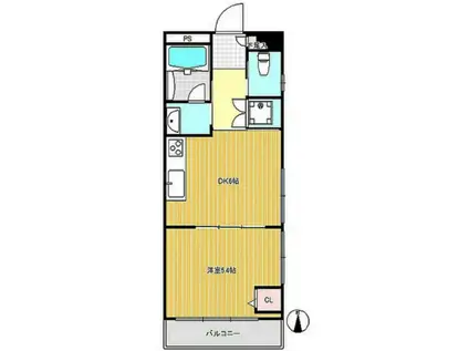 自由が丘第2コーポ(1DK/1階)の間取り写真