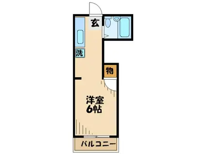 ポルシェ聖蹟桜ヶ丘II(ワンルーム/2階)の間取り写真