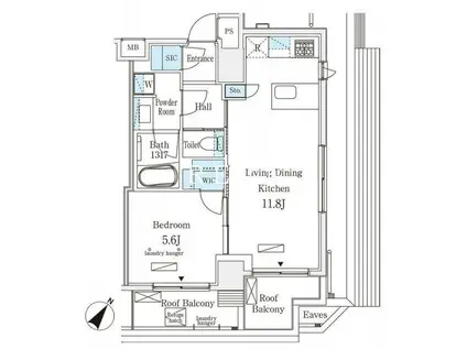 グレイスコート岩本町(1LDK/11階)の間取り写真