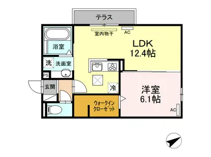 オアシス西小鷹野(1LDK/2階)の間取り写真