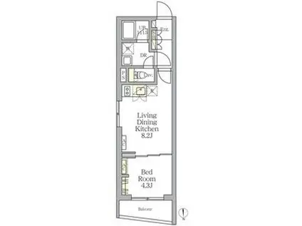 TKS中野新橋(1LDK/3階)の間取り写真