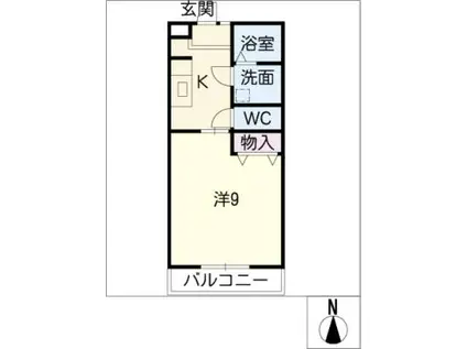 サンシャイン浄水(1K/1階)の間取り写真